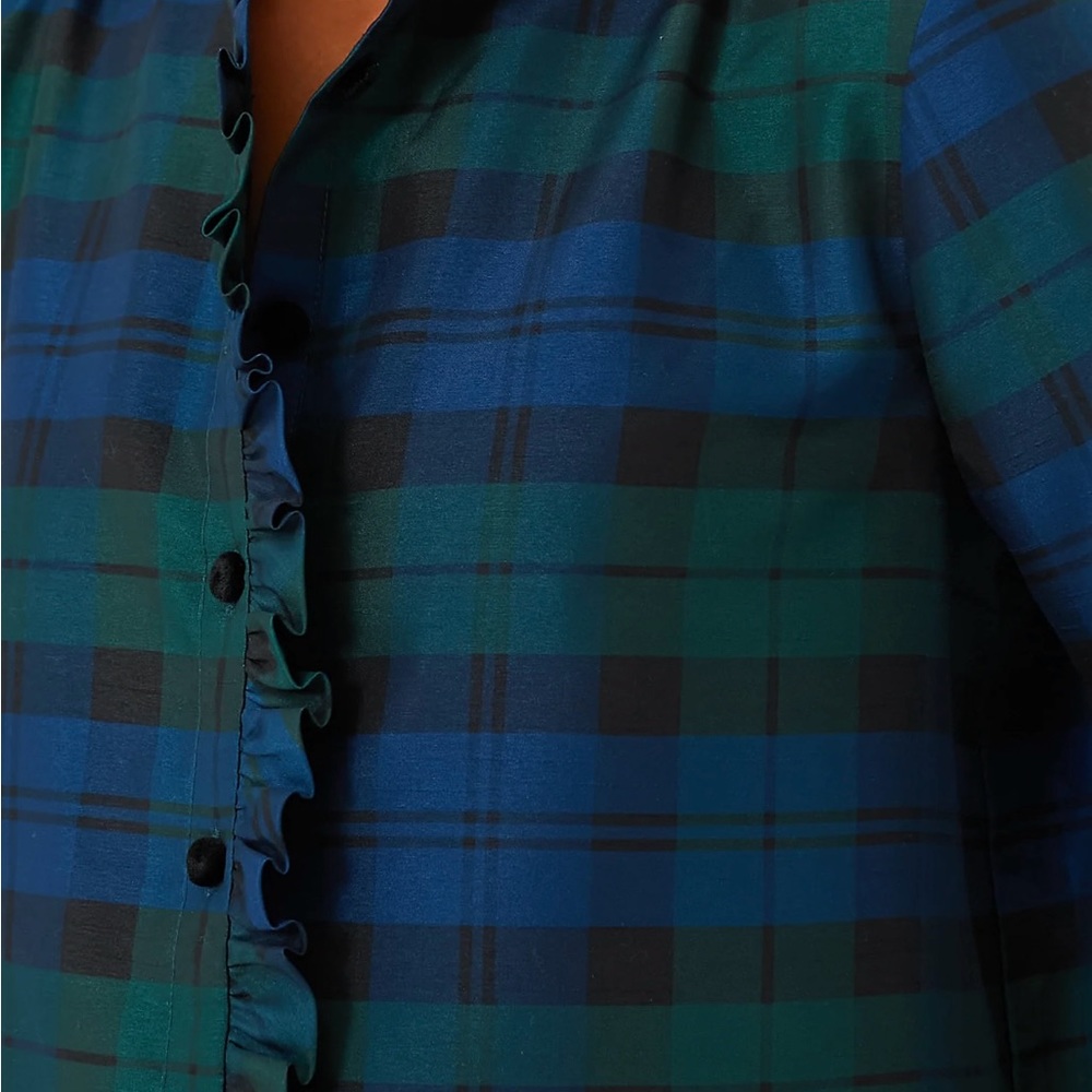 Tuckernuck blackwatch plaid pleated dropwaste dress NEW - Picture 3 of 12